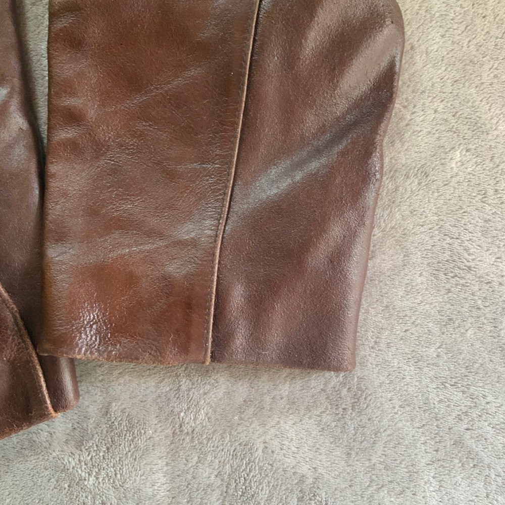 Vintage Wilsons Leather Maxima Brown Button Front Jacket Womens XL - Picture 5 of 15